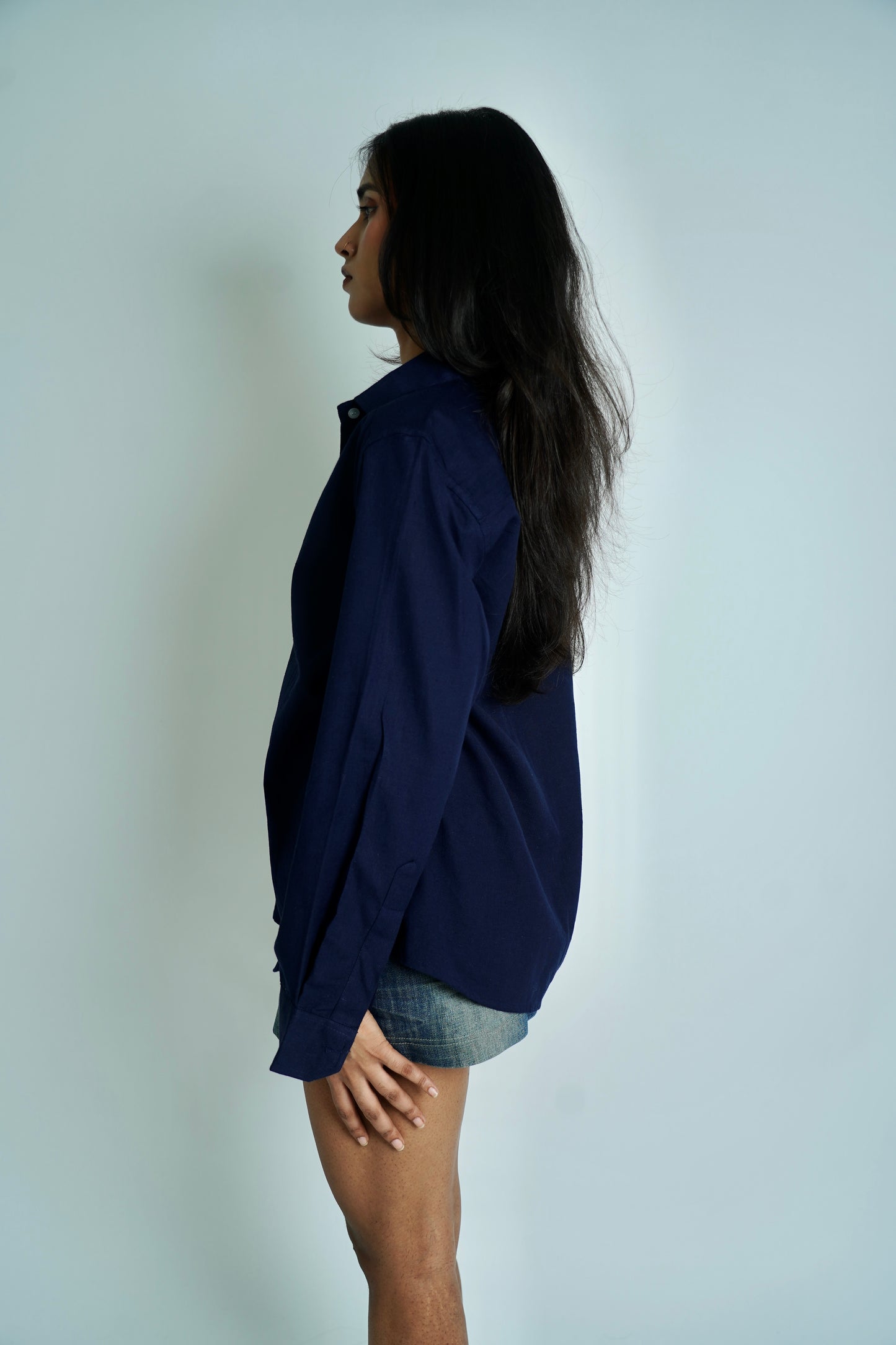 Pack of 2 | Cotton Linen Shirts | Olive Green and Navy Blue