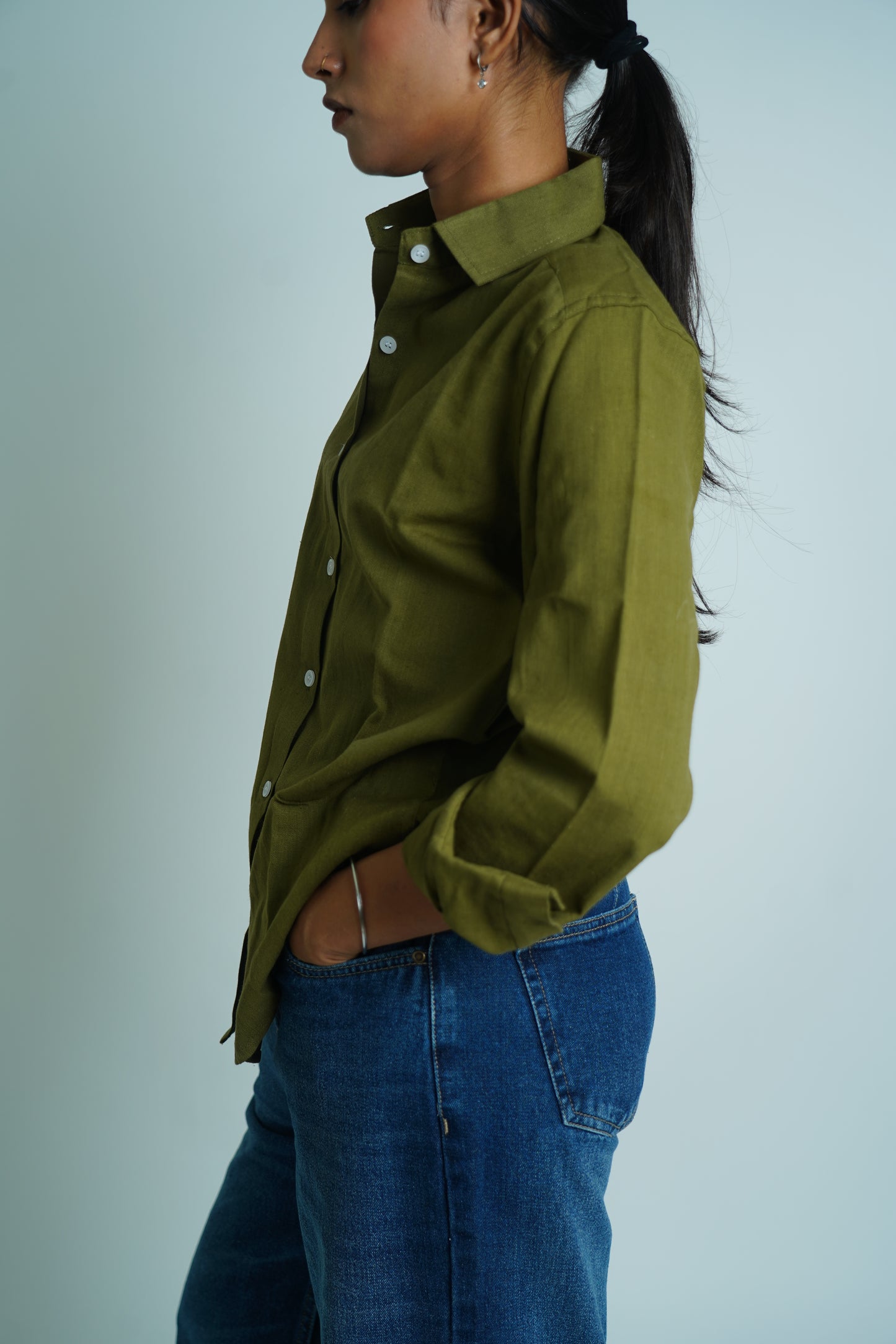 Pack of 2 | Cotton Linen Shirts | Warm Beige and Olive Green