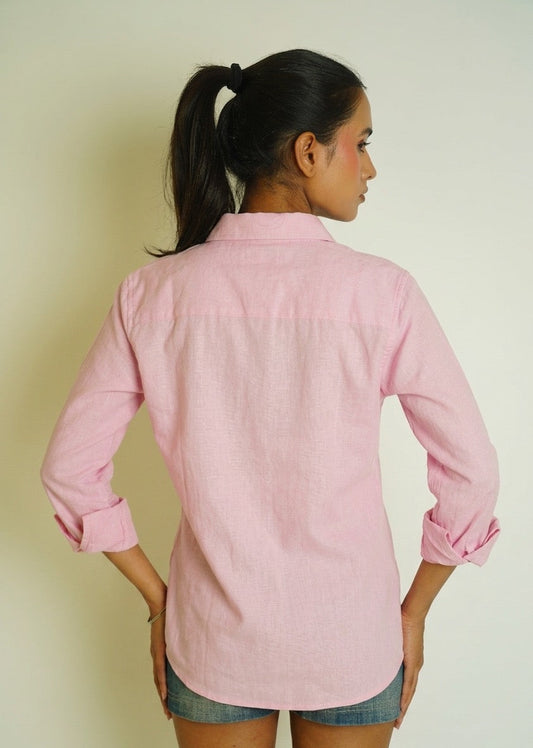 Marshmallow Pink | Cotton Linen Shirt