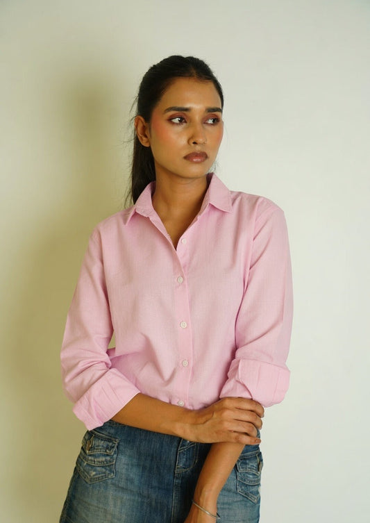 Marshmallow Pink | Cotton Linen Shirt