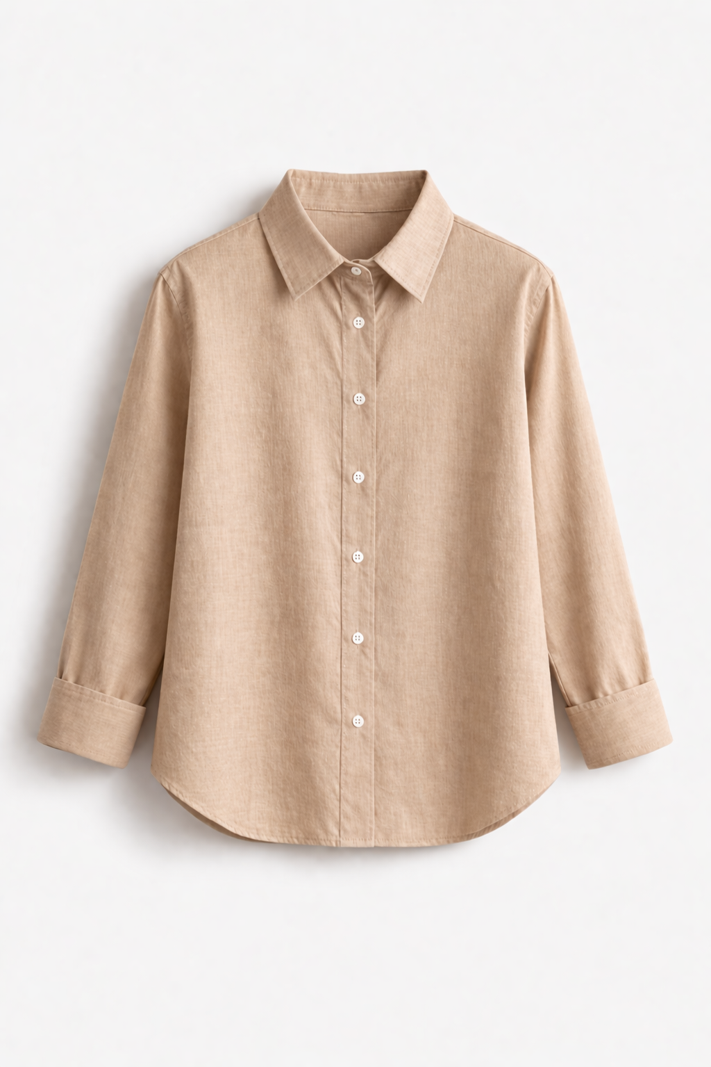 Warm Beige | Cotton Linen Shirt | Cream Color