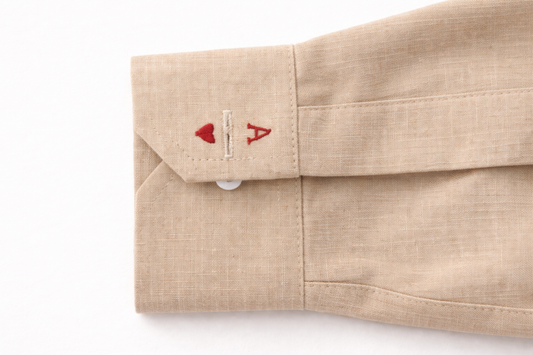 Ace of Hearts Custom Initials Shirt | Cotton Linen Shirt