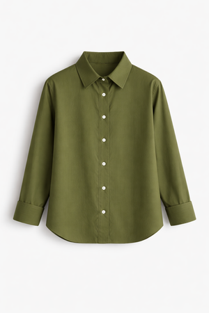 Matcha Mousse | Cotton Linen Shirt | Olive Green Color