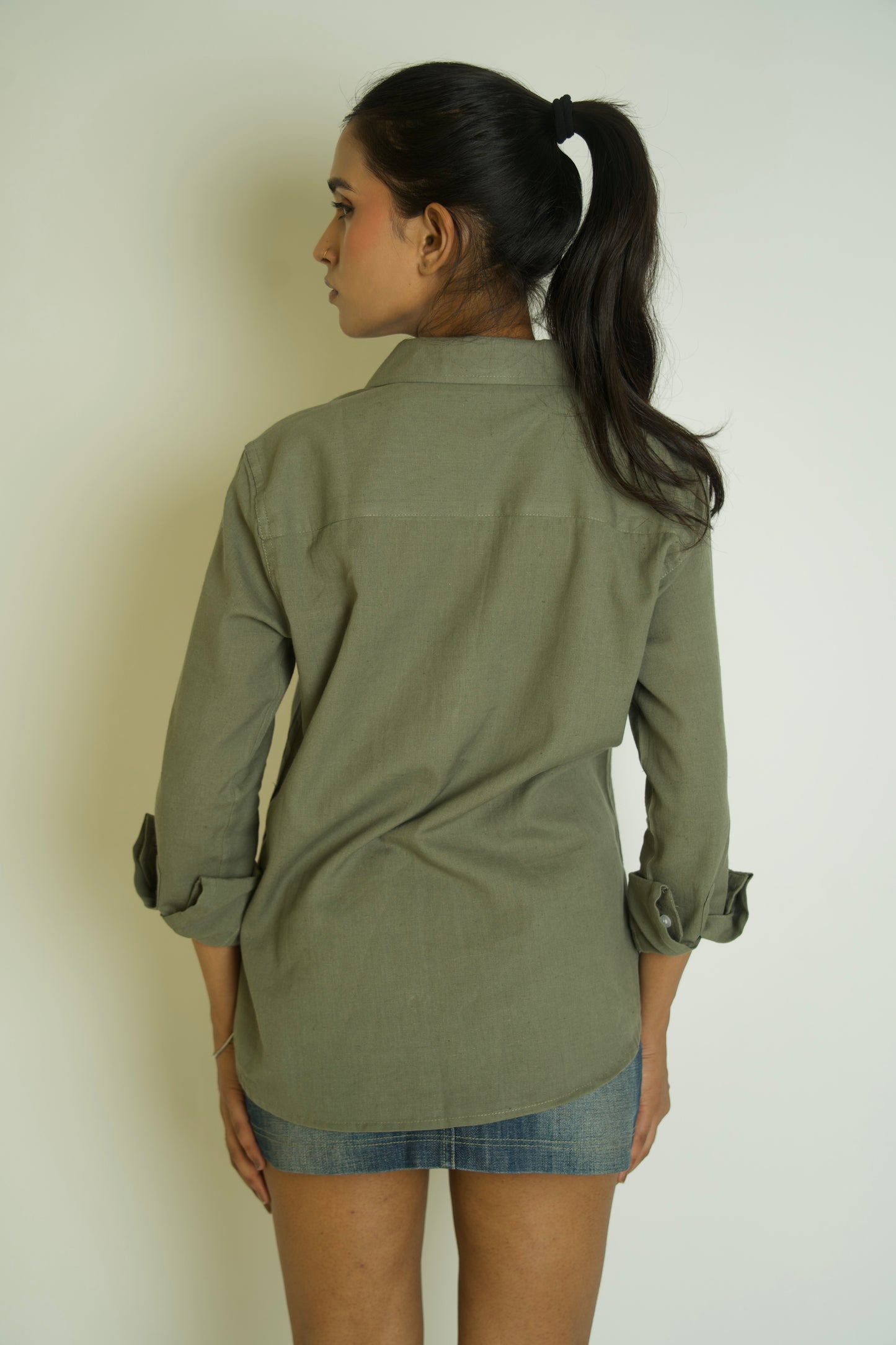 The Full Set | Cotton Linen Shirts | Warm Beige, Olive Green, Sage Green and Navy Blue