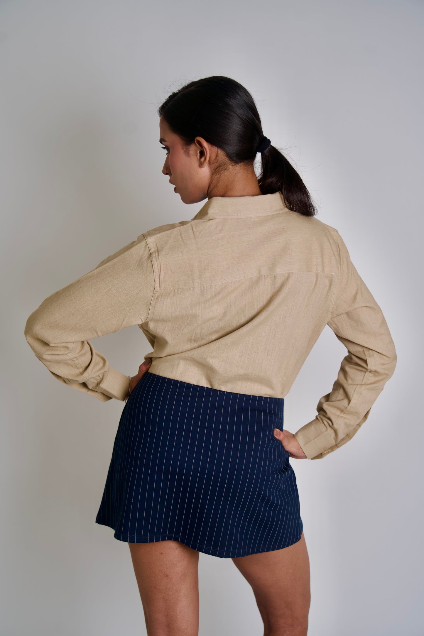 Warm Beige | Cotton Linen Shirt | Cream Color