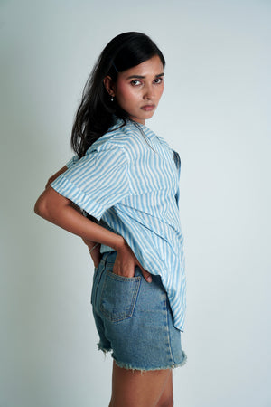 Peppermint Half Sleeve Shirt | Pure Cotton