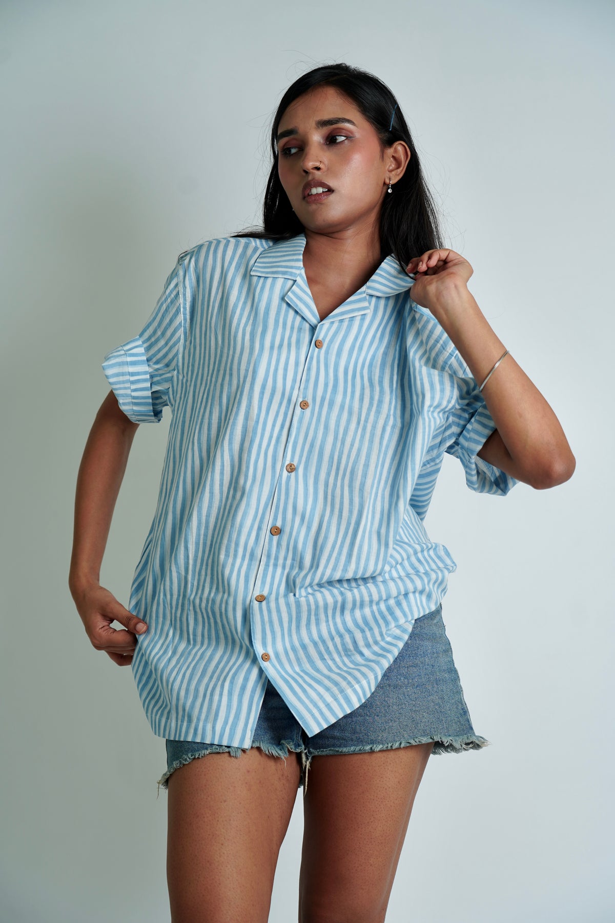 Peppermint Half Sleeve Shirt | Pure Cotton