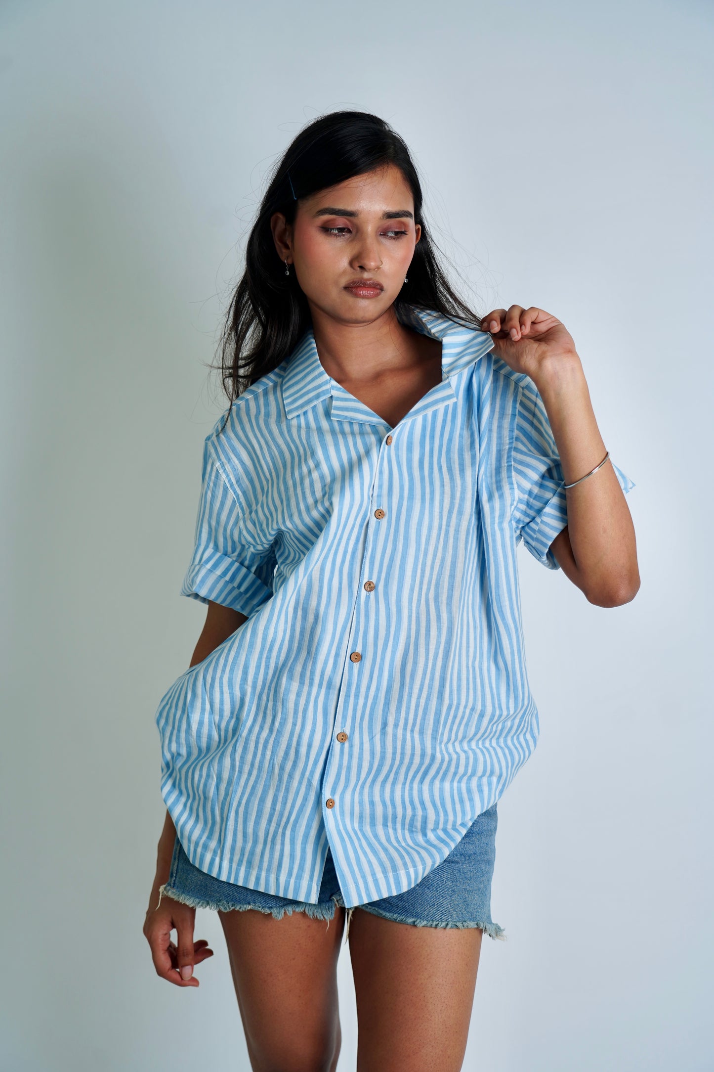 Peppermint Half Sleeve Shirt | Pure Cotton