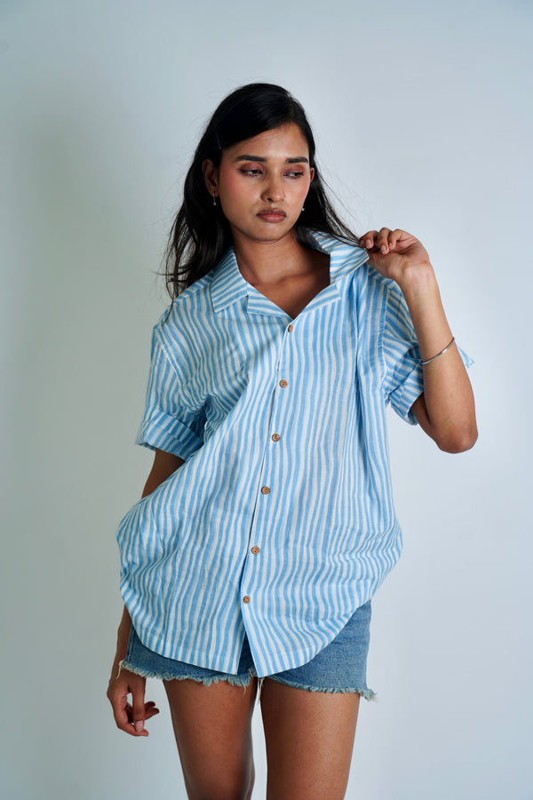 Peppermint Half Sleeve Shirt | Pure Cotton